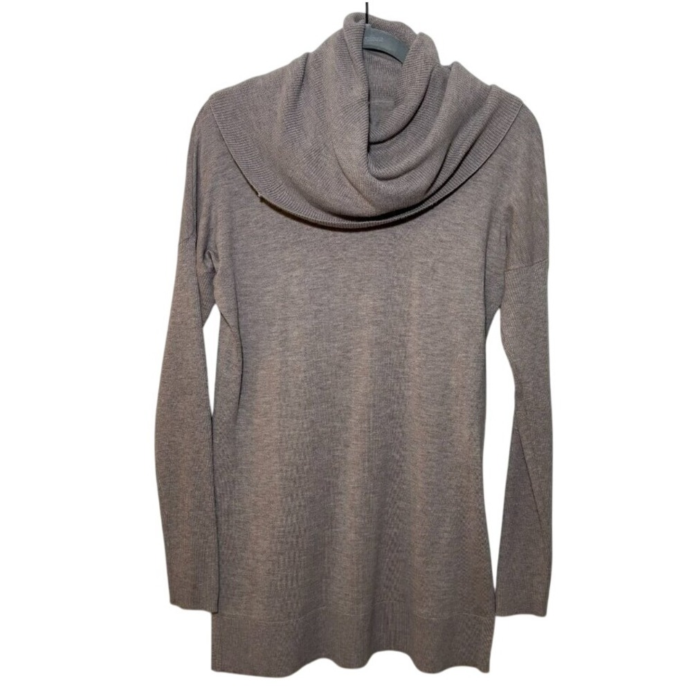 Caslon Cowl Neck Tunic Sweater Women's Small Taupe Gray Cozy Relaxed - Picture 3 of 12